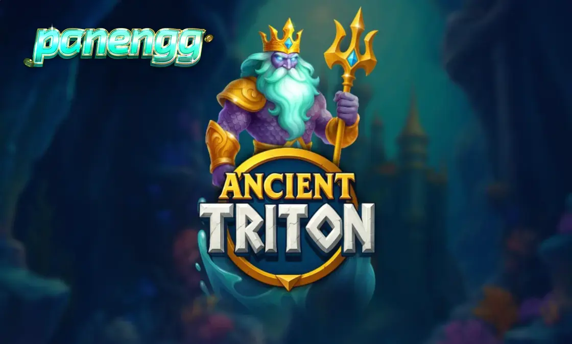 Tampilan visual slot Ancient Triton dengan tema dewa laut dan istana bawah air.